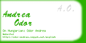 andrea odor business card